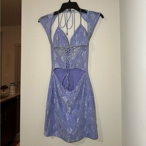 Outcast Lilac Corset Mesh Dress
